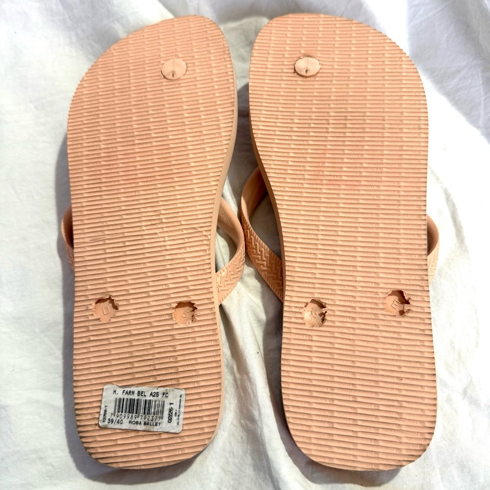 Havaianas Farm Rio NWOT Pink Pineapple Tropical Flip Flops Sandals Sz 9/10W 8M - Picture 6 of 11
